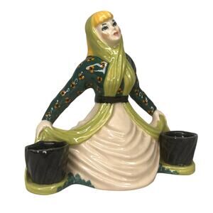 Vintage 40s Betty Harrington Ceramic Arts Studio Matchstick Girl Candleholder